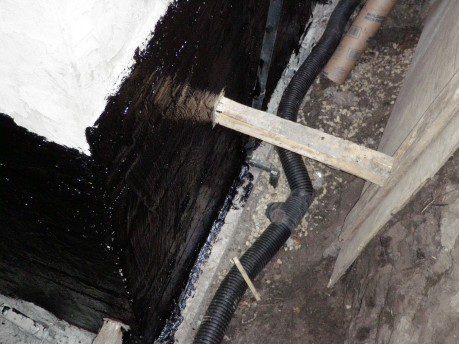 New weeping tile installation with a T to sump tie in