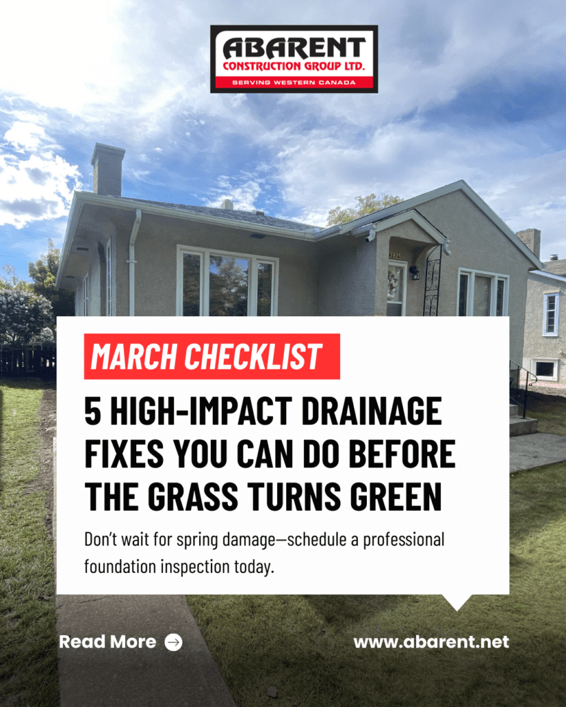 Spring foundation checklist inspection around home drainage system